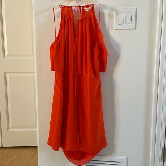 Rebecca Taylor Silk Keyhole Cami Dress in Orange 4 - Picture 4 of 13
